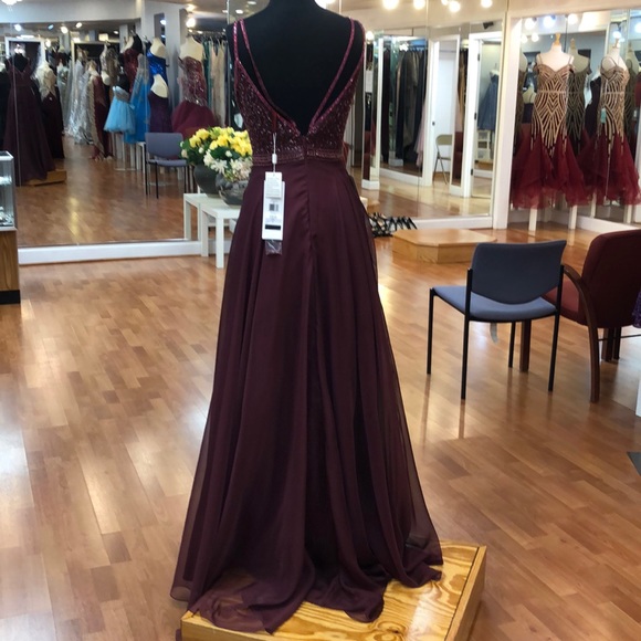 Colors Dresses Wine Colored Prom Dress With Beads Poshmark
